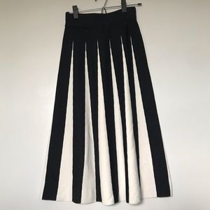 Anthropologie Maeve Contrast Knit Midi Skirt